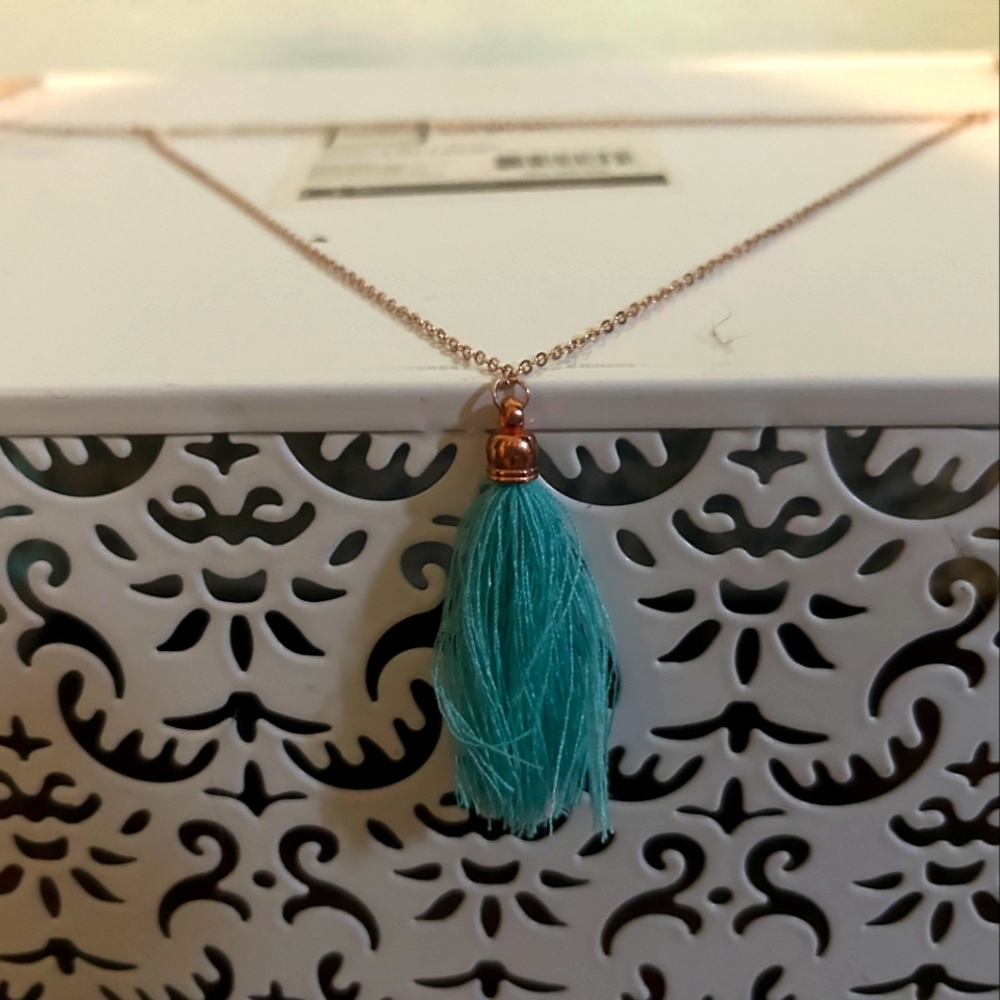 Elegant Turquoise Tassel Necklace